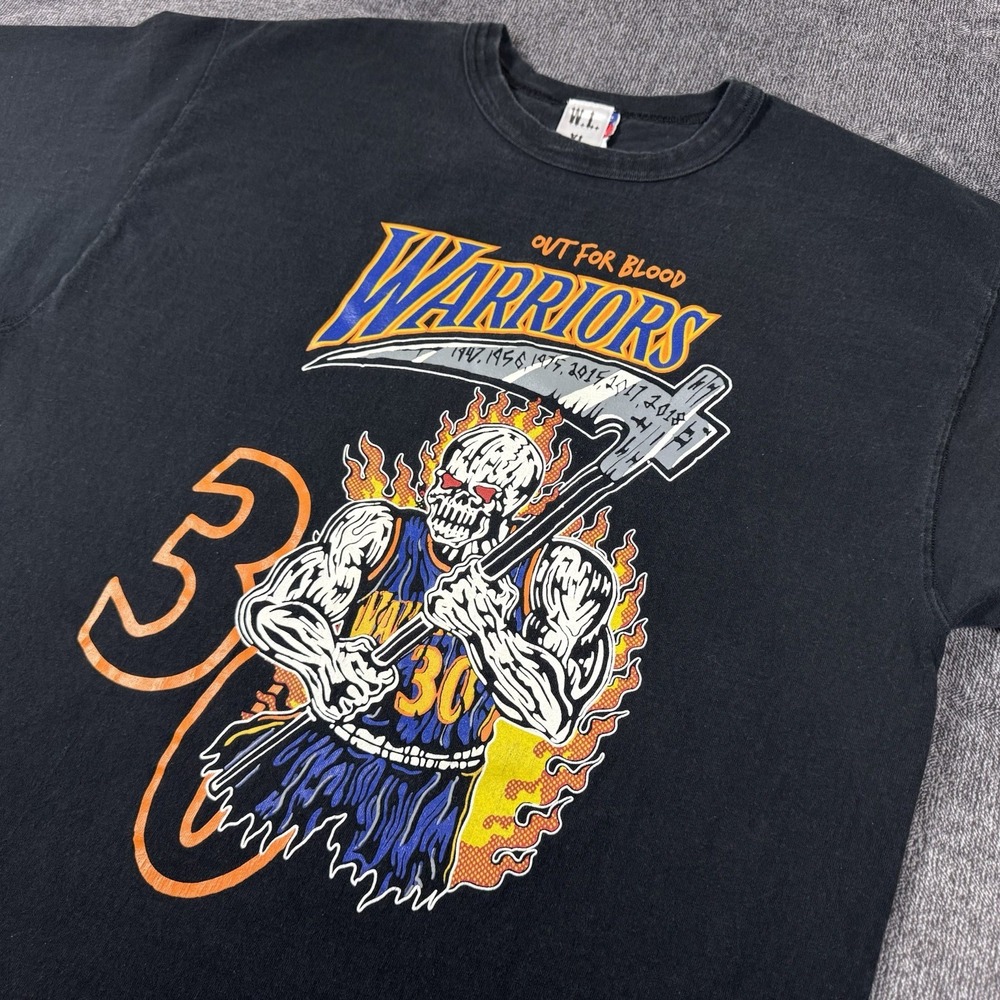 Warren Lotas Golden State Warriors Stephen Curry Shirt Size XL OUT FOR BLOOD